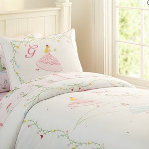 Pottery Barn Kids Grace Embroidered Princess Duvet Cover